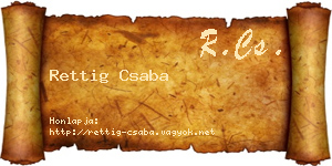 Rettig Csaba névjegykártya
